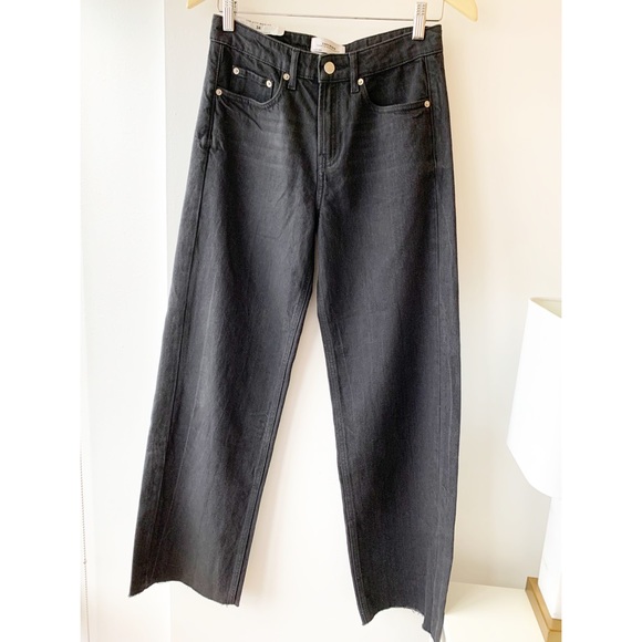 Zara Wide Leg High Rise Baggy Black Jeans - Picture 5 of 16